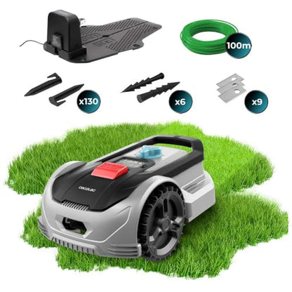 Cecotec - Conga Grasshopper 300 Robotic Lawnmower, Brushless Motor, 300 m², Rain Sensor