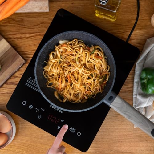 Cecotec Full Crystal Onyx Portable Induction Hob - 2000W, Easy to Clean