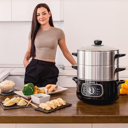 Cecotec Vapovita Steelpot Electric Steamer - 1300W, Healthy Cooking