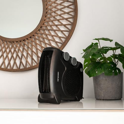 Cecotec - ReadyWarm 2000 Max Dual Black Heater, 2000W, 3 Modes, Lightweight, Adjustable Thermostat