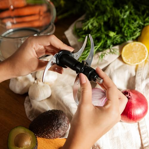 Cecotec - 500W Electric Food Chopper with 4-Blade Stainless Steel, 2 Speeds, 500G Glass Bowl