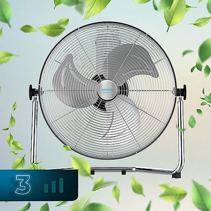 Cecotec - EnergySilence 4300 Pro Fan, 110W, 3 Speed, Adjustable Tilt, Chrome Finish
