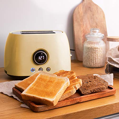Cecotec Digital ClassicToast 8000 Yellow Toaster - Retro Design With Digital Display
