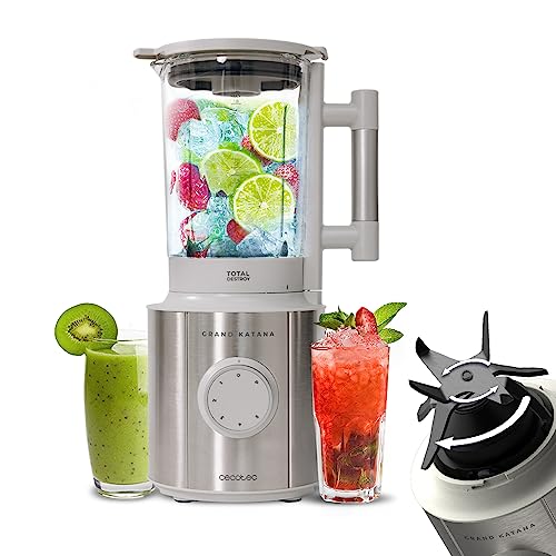 Experience the Cecotec Grand Katana Glass Blender 2700 MAX with 1800W power, 8-blade technology, and a 1.8L heat-resistant jug. Perfect for smoothies and soups! Keywords: glass blender, 1800W, 8-blade technology