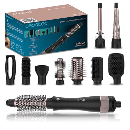 Cecotec Bamba CeramicCare 10in1 Styler with stainless steel finish and multiple attachments