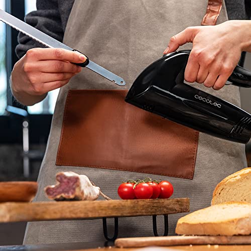 Cecotec - Electric Knife 1800 Black, 150W, 3 Stainless Steel Blades, Quiet