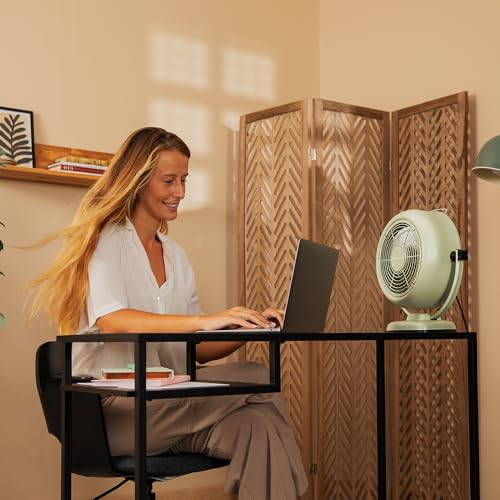 Cecotec - EnergySilence 800 RetroDesk Fan, 20W, 25cm, 2 Speeds, Green