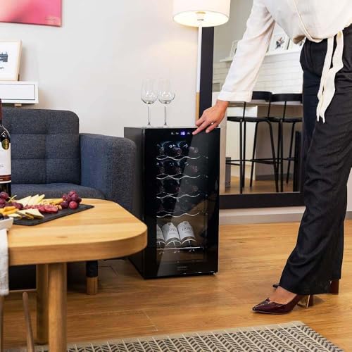 Cecotec Bolero Grandsommelier 1550 Black Compressor Wine Fridge - Quiet & High Performance