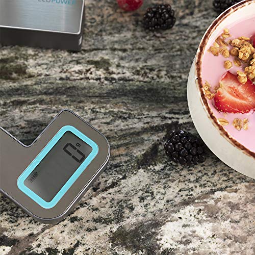 Cecotec - EcoPower Compact Kitchen Scale, Foldable, LCD Display, Tare Function