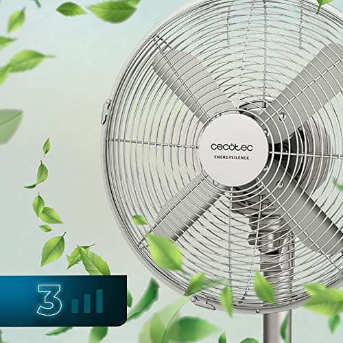 Cecotec - EnergySilence 610 Steel Desk Fan, 40W, 12" Diameter, 3 Speeds, Oscillation