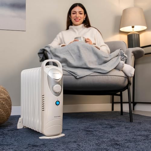 Cecotec - Electric Oil Filled Radiator 1000W, 9 Modules, Low Energy, Safety System