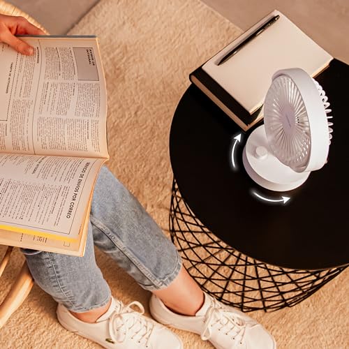 Cecotec - Portable Desk Fan with 2000mAh Battery, 6-Inch Size, Oscillation