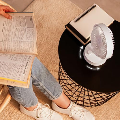 Cecotec - Portable Desk Fan with 2000mAh Battery, 6-Inch Size, Oscillation