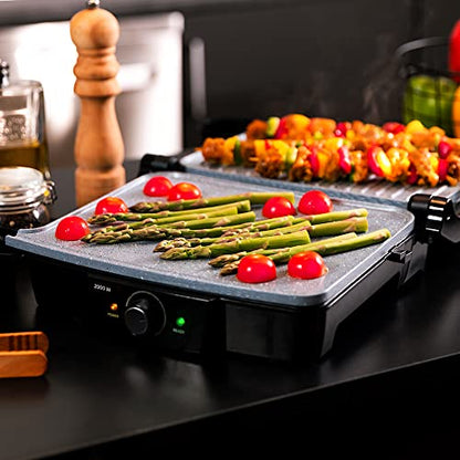 Cecotec - Rock'nGrill 2000W Electric Grill with Ceramic Coating & 180º Opening