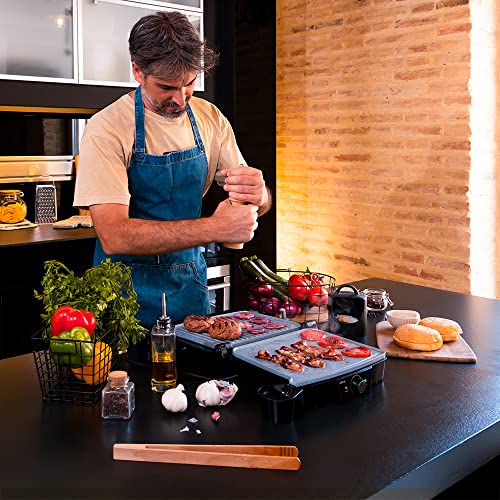 Cecotec - Rock'nGrill 2000W Electric Grill with Ceramic Coating & 180º Opening