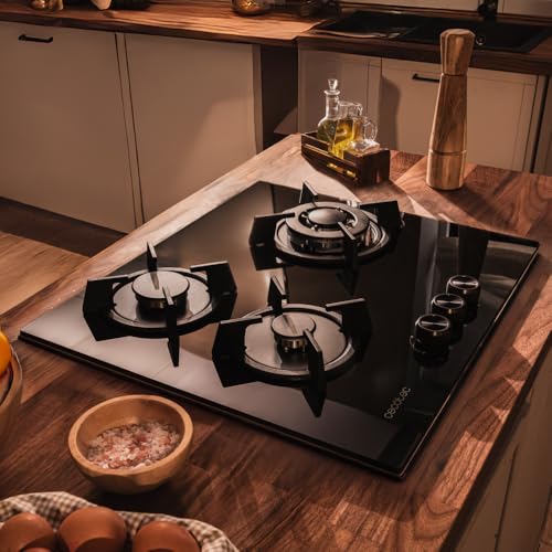 Cecotec Gas Cooker Bolero Squad G 3200S Glass Black - 6250W With WOK Burner
