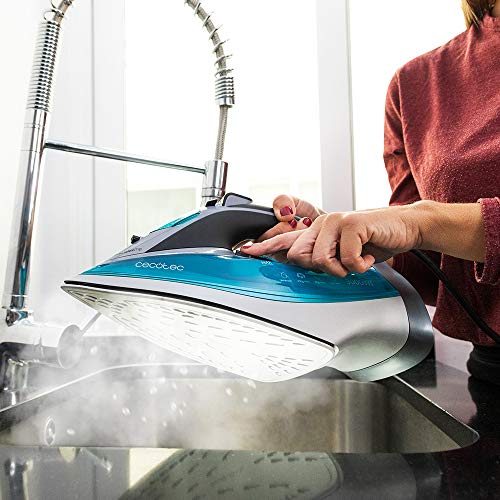 Cecotec - 3100W Steam Iron with Ceramic Sole, TurboSlide, 5 Temp Levels