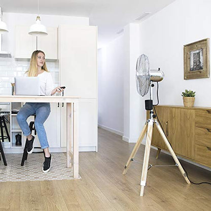Cecotec - EnergySilence 1600 Smart Tripod Fan, 50W, 3 Speeds, Remote Control, 80° Oscillation