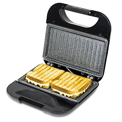 Cecotec Sandwich Maker with stainless steel finish and non-stick rockstone coating