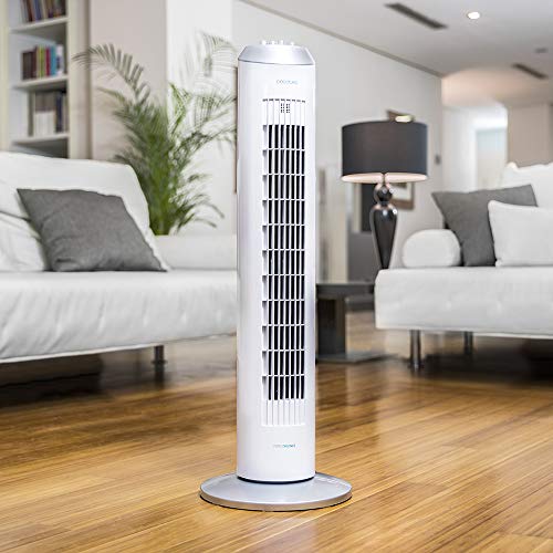 Cecotec - EnergySilence 8090 Tower Fan, 60W, Oscillating, 3 Speeds, 8-Hour Timer