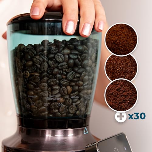 Cecotec Electric Coffee Grinder SteelMill Touch - Elegant Design & 30 Grind Settings
