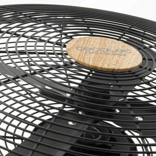 Cecotec - EnergySilence 600 Pedestal Fan, 50W, Wood Finish, 3 Speeds, Oscillation