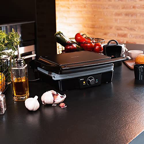Cecotec - Rock'nGrill 2000W Electric Grill with Ceramic Coating & 180º Opening