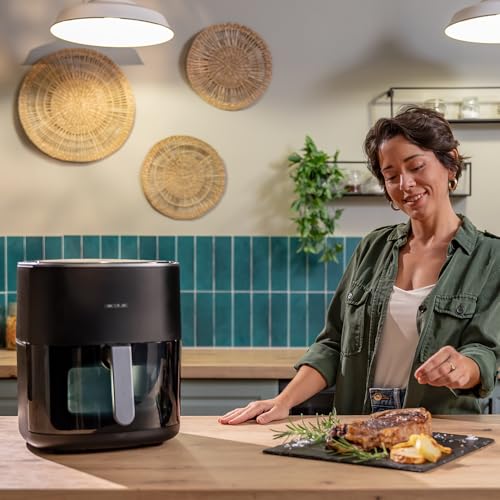 Cecotec - 6.5L Oil-Free Hot Air Fryer with Grill Plate & Double Heating Elements