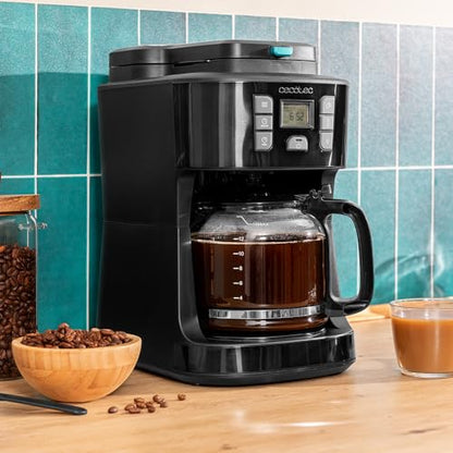 Cecotec - 1086W Grind & Drop Drip Coffee Maker, 12 Cups, Extremearoma Technology