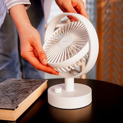 Cecotec - Portable Desk Fan with 2000mAh Battery, 6-Inch Size, Oscillation