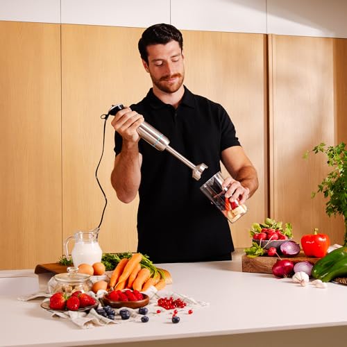 Cecotec - 1100W Immersion Blender with Titanium Blades, Turbo Function, XL Foot