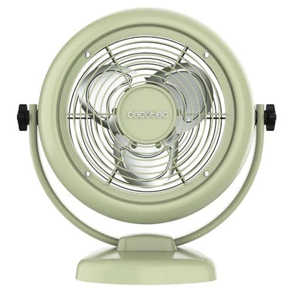 Experience the Cecotec EnergySilence 800 RetroDesk Fan with a powerful 20W motor, 25cm diameter, and 2 speeds. Perfect for cooling your space! Keywords: desk fan, Cecotec, EnergySilence, retro fan, green fan