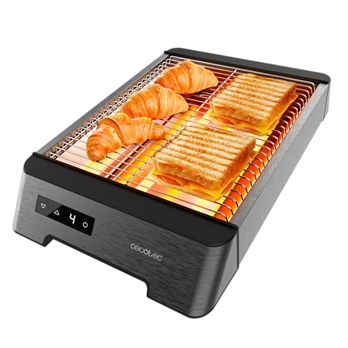 Cecotec Horizontal Toaster in stainless steel with touch control and crumb catcher