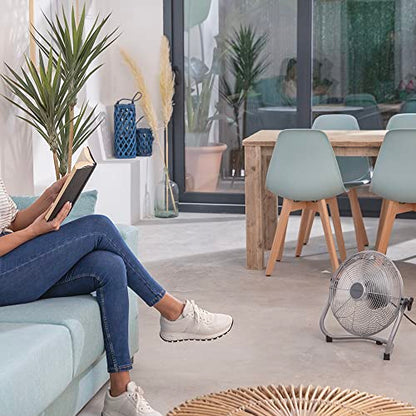 Cecotec - EnergySilence 1000 Pro Industrial Fan, 40W, 12", 3 Speeds, Steel Finish