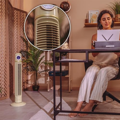 Cecotec - EnergySilence 1090 Retro Pedestal Fan, 81cm, 40W, LED Display, Remote Control