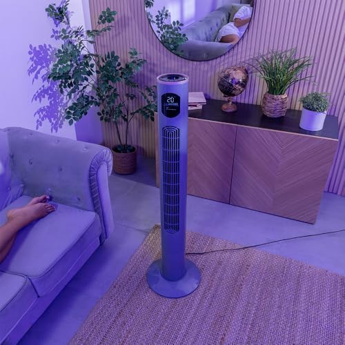 Cecotec - EnergySilence 9090 Smart Column Fan with LED, Remote Control & Timer