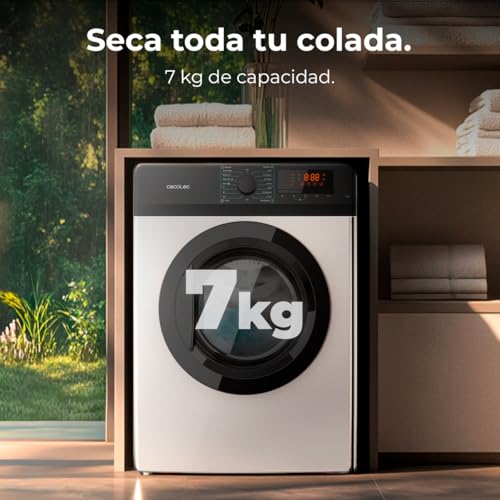 Cecotec - 7 kg Washing Machine with 15 Programs, Automatic Drying, Kid Lock, Silence Function