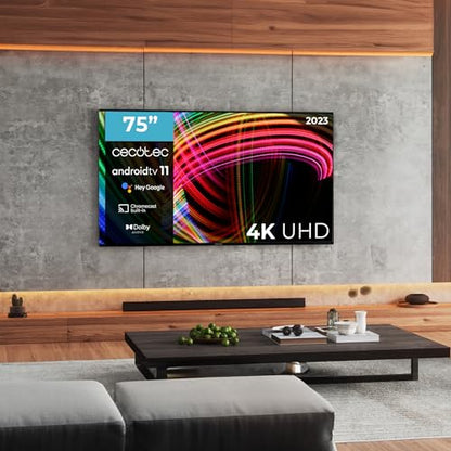 Cecotec - 75 Inch 4K UHD Smart TV, Android TV 11, Dolby Vision & Google Assistant