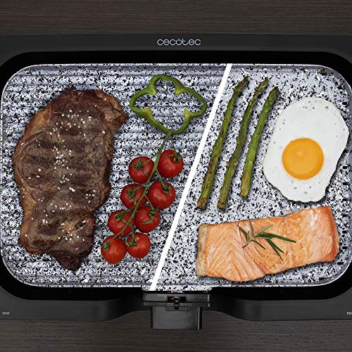 Cecotec - 2200W 2-in-1 Electric Griddle & Grill, Rockstone Coated, Dishwasher Safe