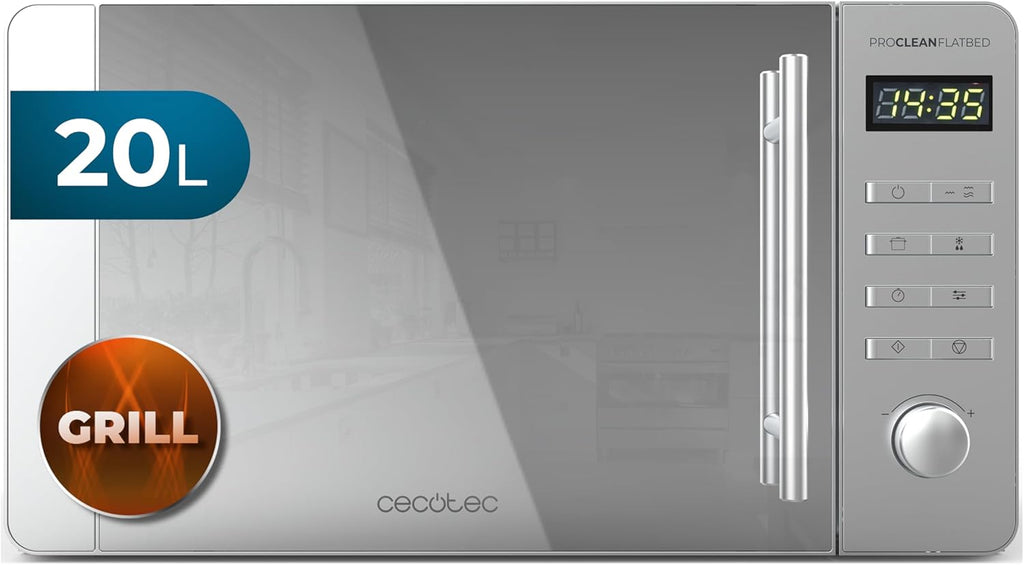 Cecotec Microwave with Grill Proclean 5120 featuring a mirror door and modern design