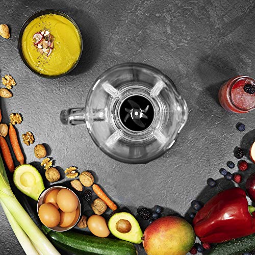 Cecotec Power Black Titanium 2500 MAX Smart Blender with stainless steel finish and large glass jug