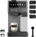 Cecotec Espresso Coffee Machine in Dark Stainless Steel with milk reservoir and control panel